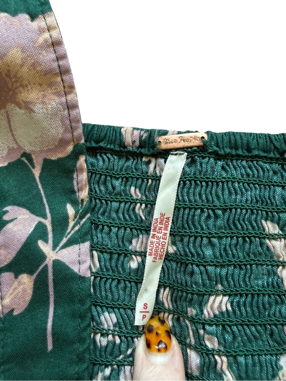 Free People Green Floral Corset Midi Dress S Cottagecore Slit Pockets Romantic - Picture 10 of 15